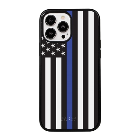 Guard Dog American Flag-Thin Blue Line-Honor Case for iPhone 14 Pro Max
