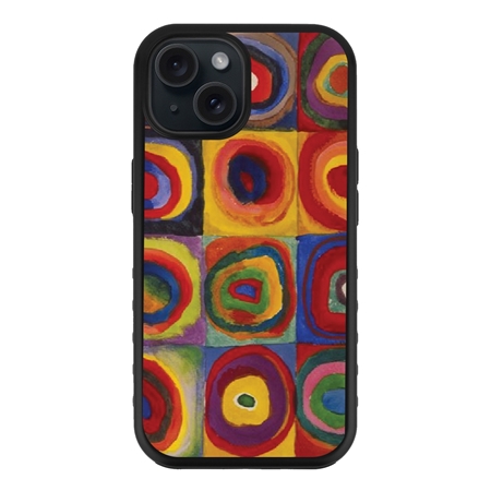 Famous Art Case for iPhone 15 (Kandinsky - Squares with Concentric Rings) 
