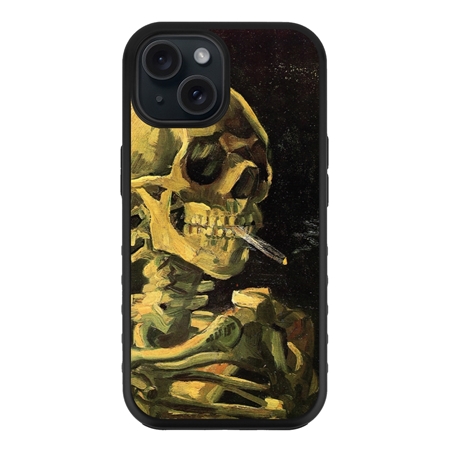 Famous Art Case for iPhone 15 Plus (Van Gogh - Skull with Burning Cigarette) 

