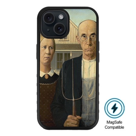 Famous Art MagSafe Case for iPhone 15 (Wood - American Gothic) 
