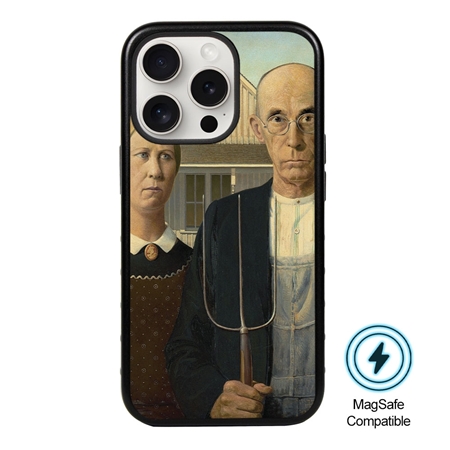 Famous Art MagSafe Case for iPhone 15 Pro (Wood - American Gothic) 
