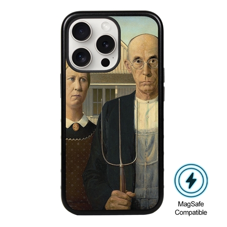 Famous Art MagSafe Case for iPhone 15 Pro Max (Wood - American Gothic) 
