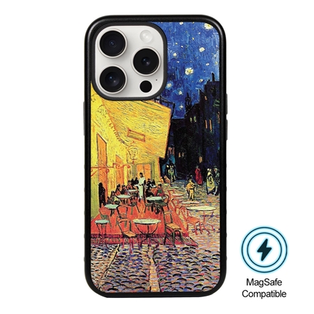 Famous Art MagSafe Case for iPhone 15 Pro (Van Gogh - Café Terrace at Night) 

