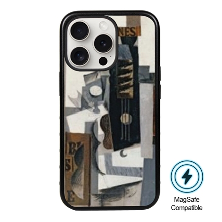Famous Art MagSafe Case for iPhone 15 Pro (Picasso - Glass Guitar and Bottle) 
