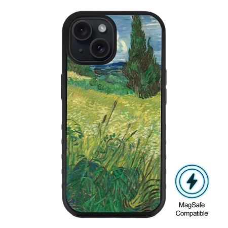 Famous Art MagSafe Case for iPhone 15 (Van Gogh - Green Field) 
