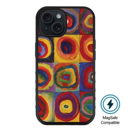 Famous Art MagSafe Case for iPhone 15 Plus (Kandinsky - Squares with Concentric Rings) 
