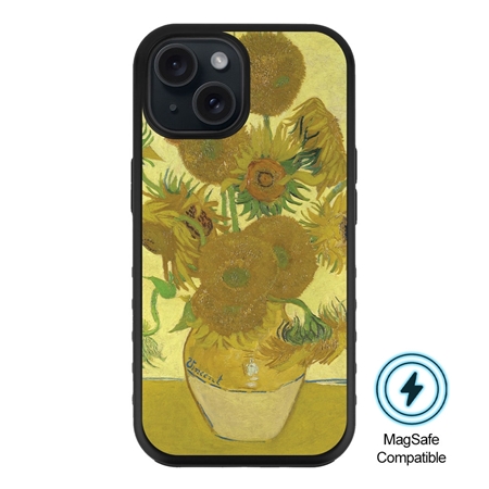 Famous Art MagSafe Case for iPhone 15 Plus (Van Gogh - Sunflowers) 
