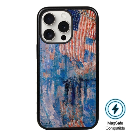 Famous Art MagSafe Case for iPhone 15 Pro (Hassam - The Avenue in The Rain) 
