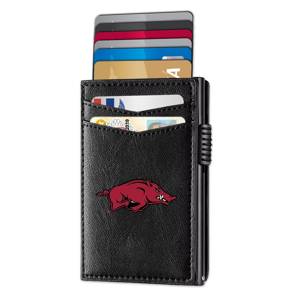 Arkansas Razorbacks Genuine Leather Pop-Up Wallet
