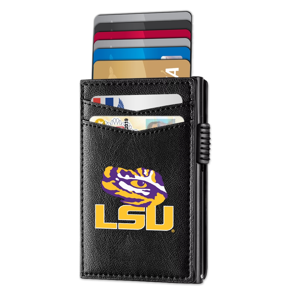 LSU Tigers Genuine Leather Pop-Up Wallet