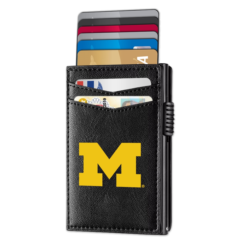 Michigan Wolverines Genuine Leather Pop-Up Wallet