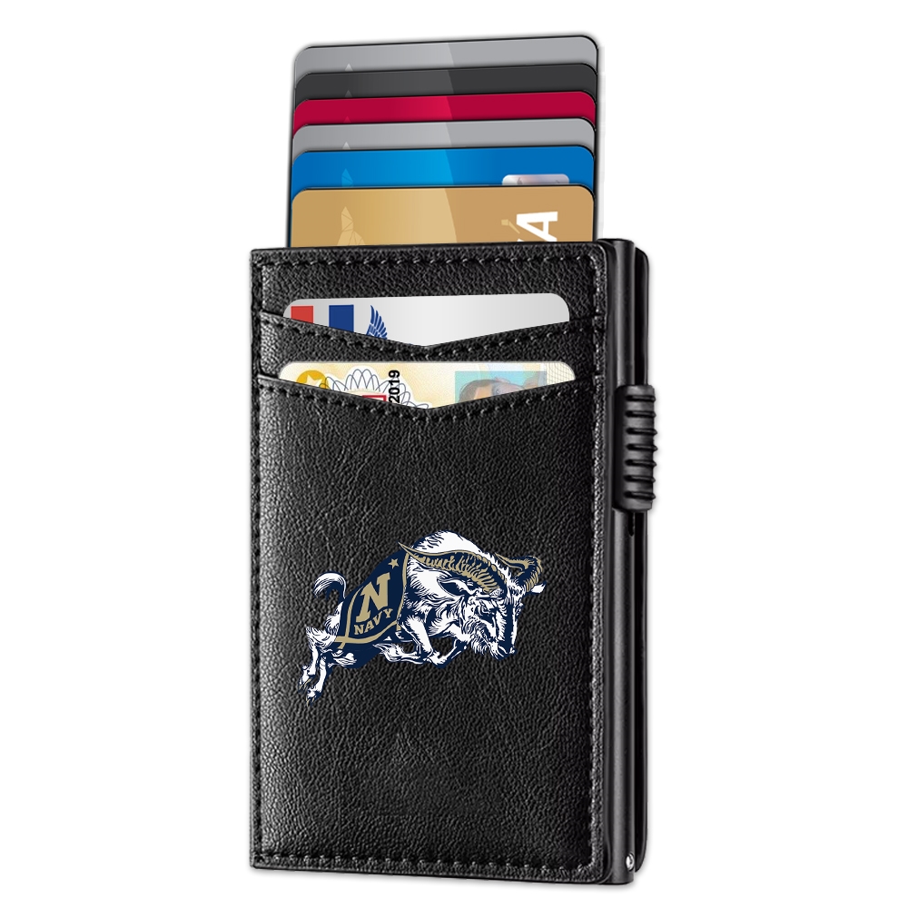 Navy Midshipmen Genuine Leather Pop-Up Wallet