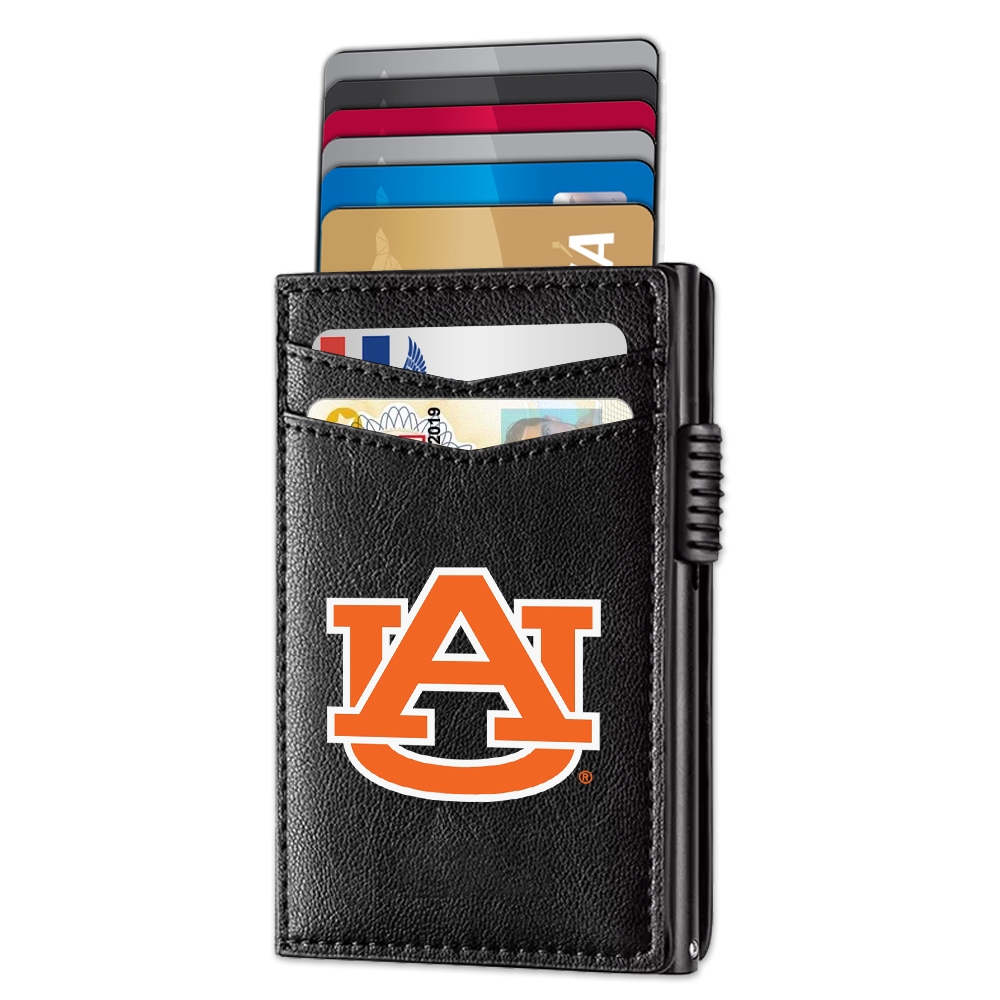 Auburn Tigers Genuine Leather Pop-Up Wallet